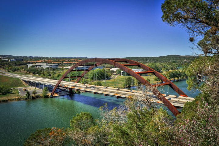 Pennybacker Bridge - Photo 82103433 | Hillside © Geoff Frink | Dreamstime.com